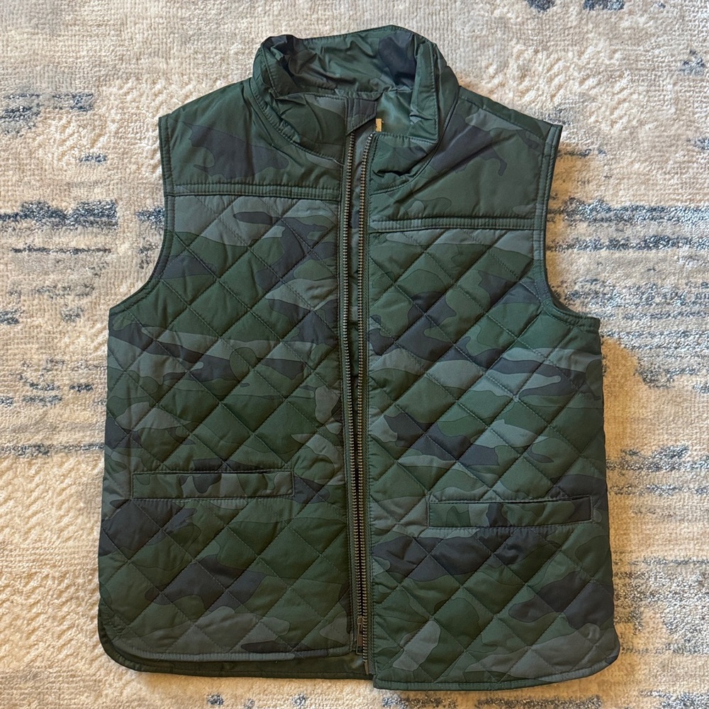 Green Camouflage Quilted Vest